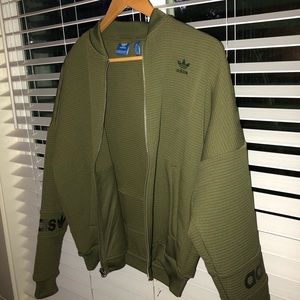 ADIDAS olive green zip up jacket